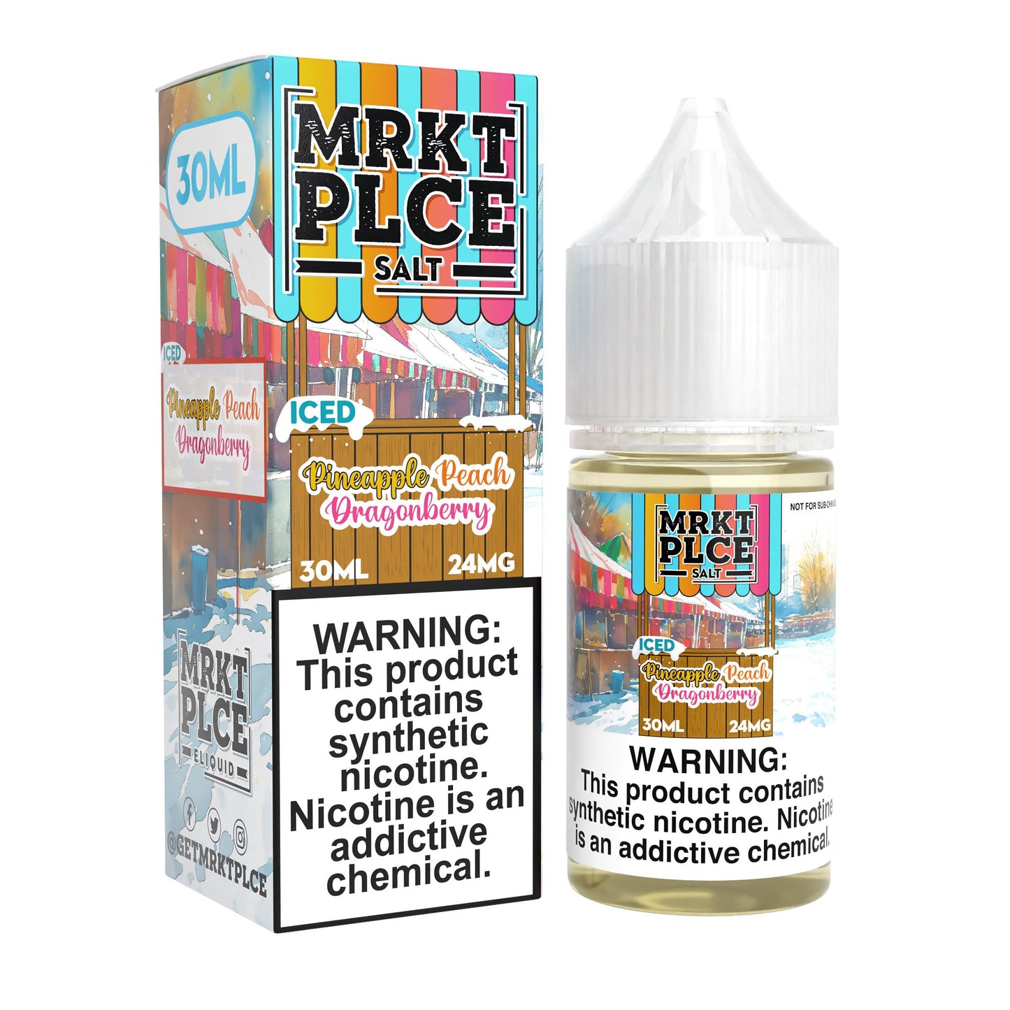 MRKT PLCE E-LIQUID 30ML ICED PINEAPPLE PEACH DRAGONBERRY - 48MG