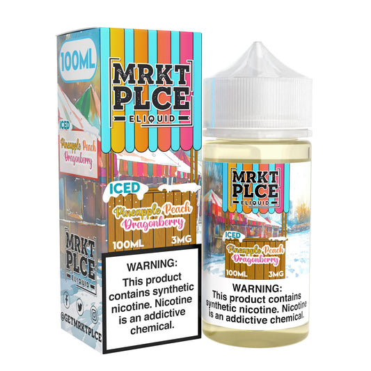 MRKT PLCE E-LIQUID 100ML ICED PINEAPPLE PEACH DRAGONBERRY - 3MG