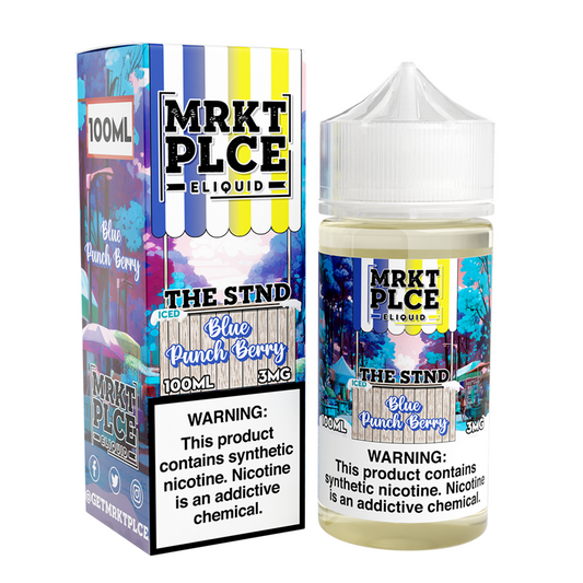 MRKT PLCE E-LIQUID 100ML ICED BLUE PUNCH BERRY - 3MG