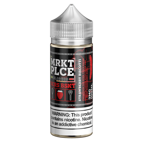 MRKT PLCE E-LIQUID 100ML STRAWBERRY BISCOTTI - 3MG