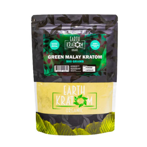 EARTH KRATOM 1/2 Kilogram Powder- GREEN MALAY
