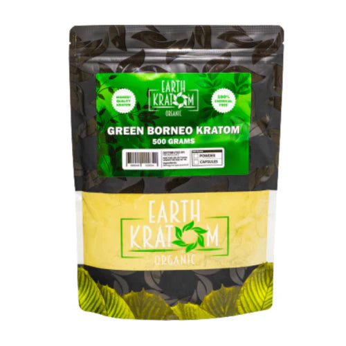 EARTH KRATOM 1/2 Kilogram Powder- GREEN BORNEO