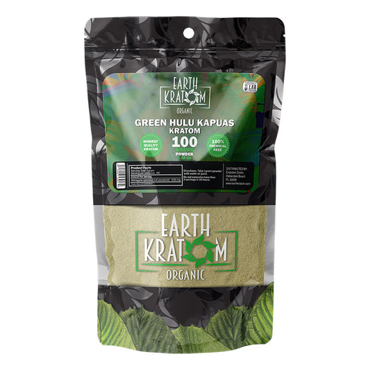 EARTH KRATOM 100 Gram Powder- GREEN HULU