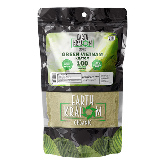 EARTH KRATOM 100 Gram Powder- GREEN VIETNAM