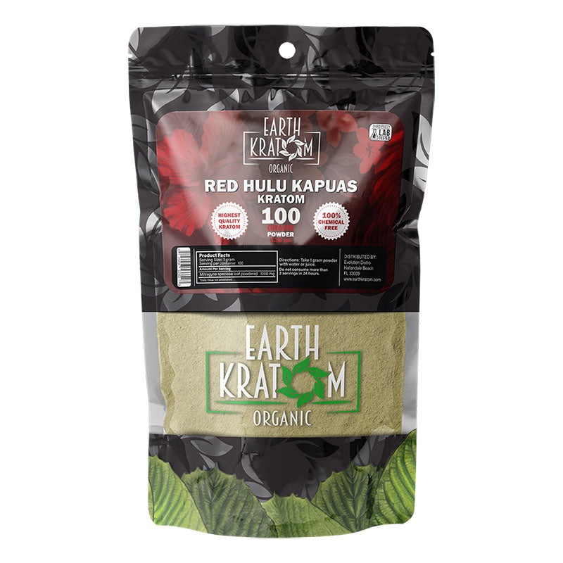 EARTH KRATOM 100 Gram Powder- RED HULU