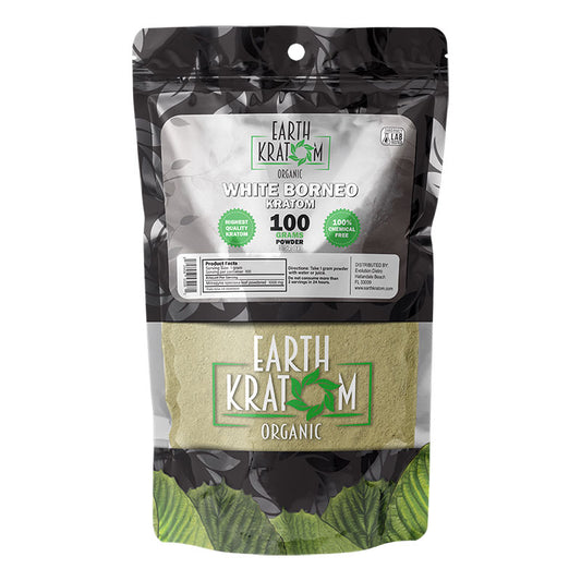 EARTH KRATOM 100 Gram Powder- WHITE BORNEO