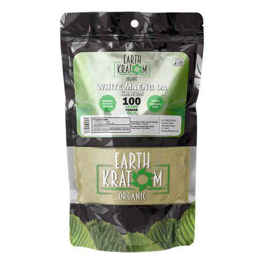 EARTH KRATOM 100 Gram Powder- WHITE MAENG DA