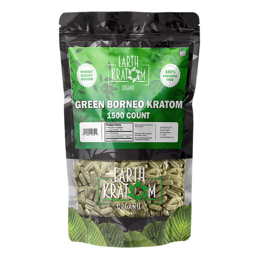EARTH KRATOM 1500 Capsules- GREEN BORNEO