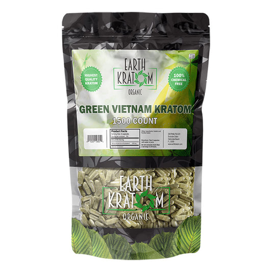EARTH KRATOM 1500 Capsules- GREEN VIETNAM