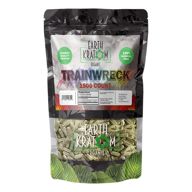 EARTH KRATOM 1500 Capsules- TRAINWRECK