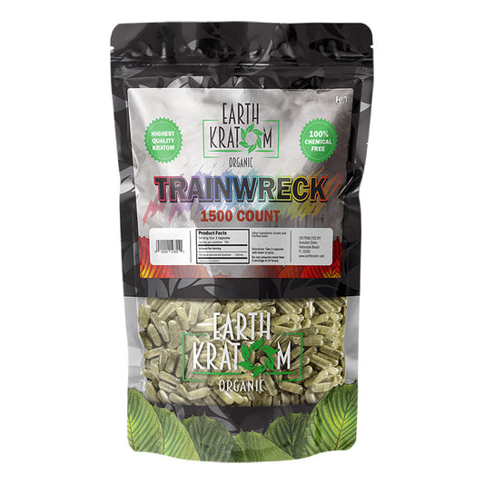EARTH KRATOM 1500 Capsules- TRAINWRECK