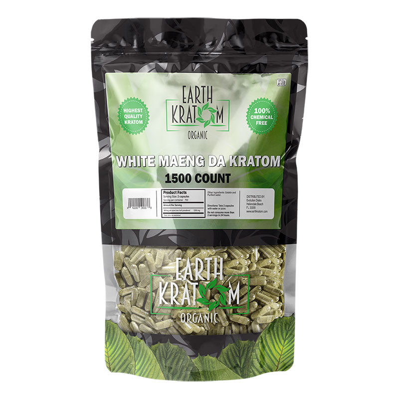 EARTH KRATOM 1500 Capsules- WHITE MAENG