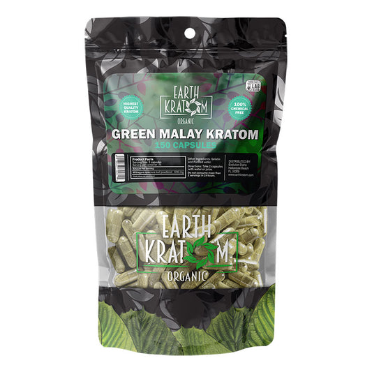 EARTH KRATOM 150 Capsules- GREEN MALAY
