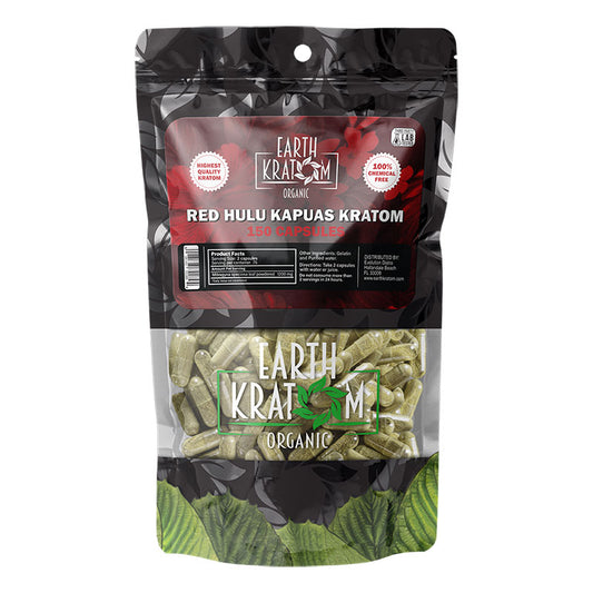 EARTH KRATOM 150 Capsules- RED HULU