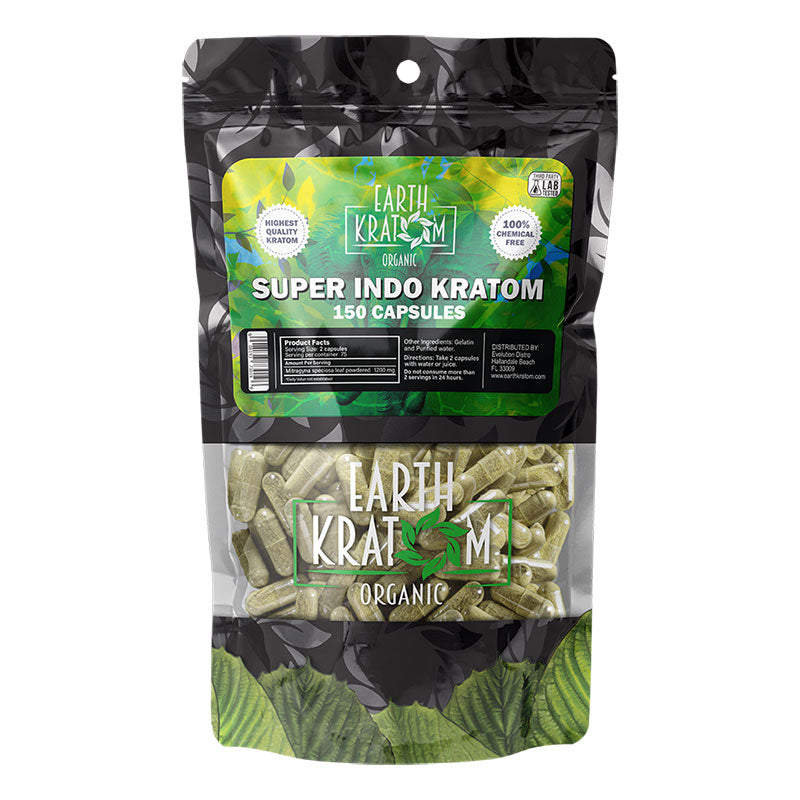 EARTH KRATOM 150 Capsules- SUPER INDO