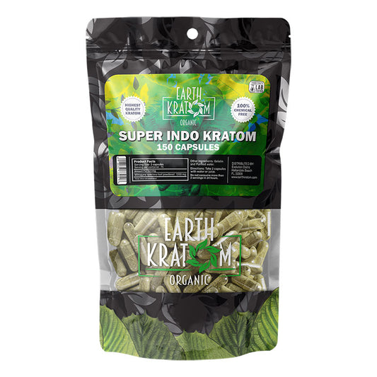 EARTH KRATOM 150 Capsules- SUPER INDO