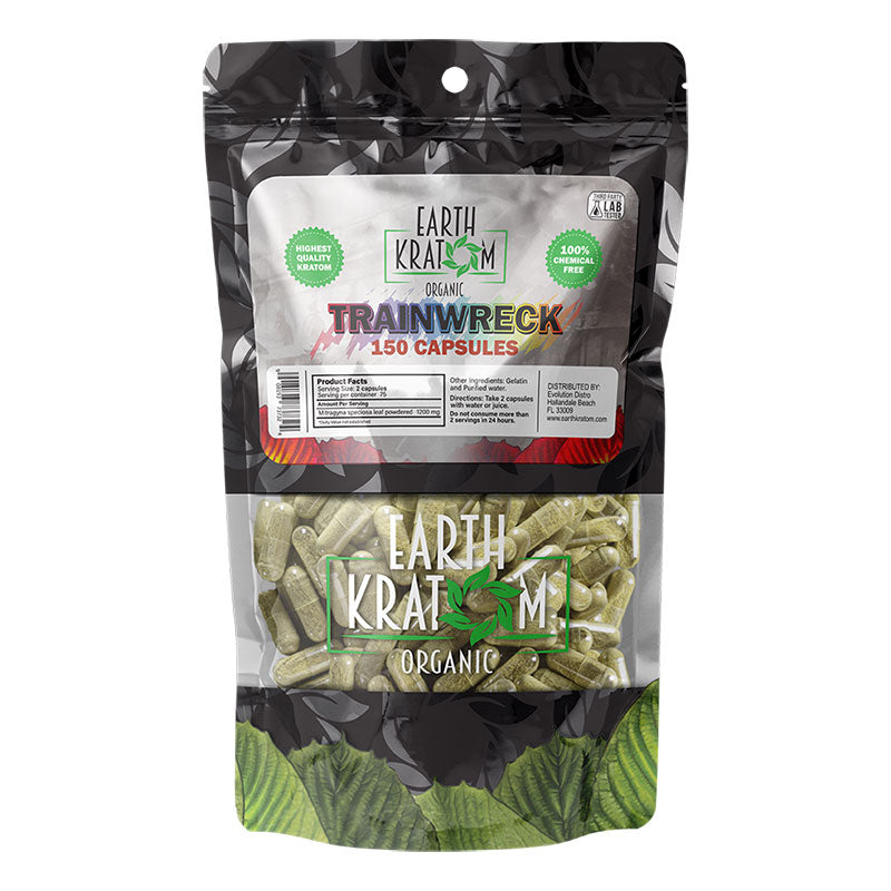EARTH KRATOM 150 Capsules- TRAINWRECK