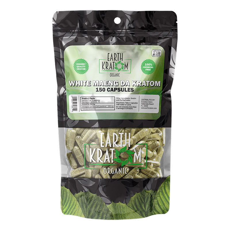 EARTH KRATOM 150 Capsules- WHITE MAENG DA