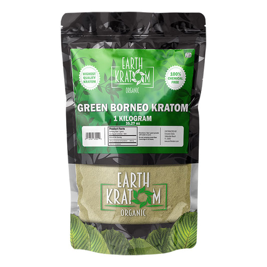 EARTH KRATOM 1 Kilogram Powder- GREEN BORNEO