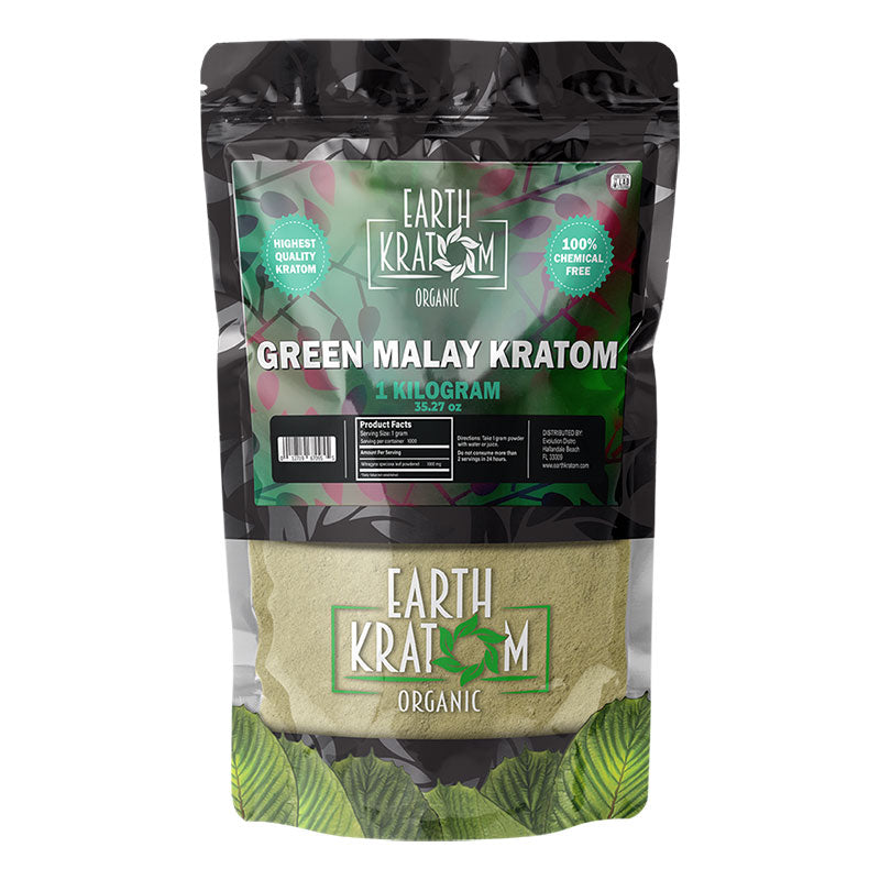 EARTH KRATOM 1 Kilogram Powder- GREEN MALAY