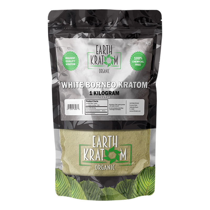EARTH KRATOM 1 Kilogram Powder- WHITE BORNEO