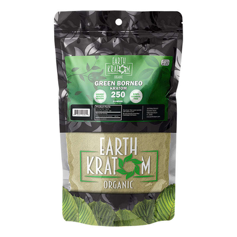 EARTH KRATOM 250 Gram Powder- GREEN BORNEO