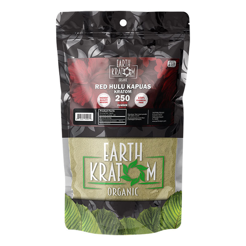 EARTH KRATOM 250 Gram Powder- RED HULU KAPUAS