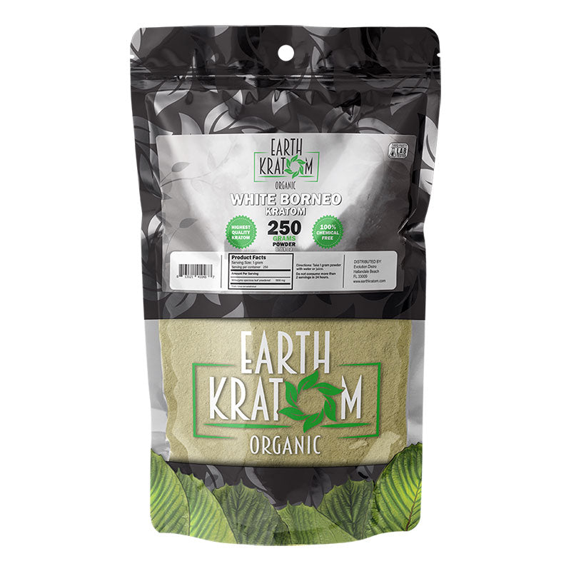 EARTH KRATOM 250 Gram Powder- WHITE BORNEO