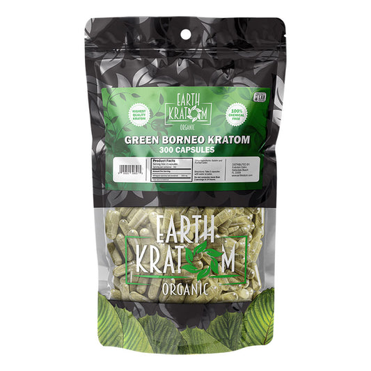 EARTH KRATOM 300 Capsules- GREEN BORNEO