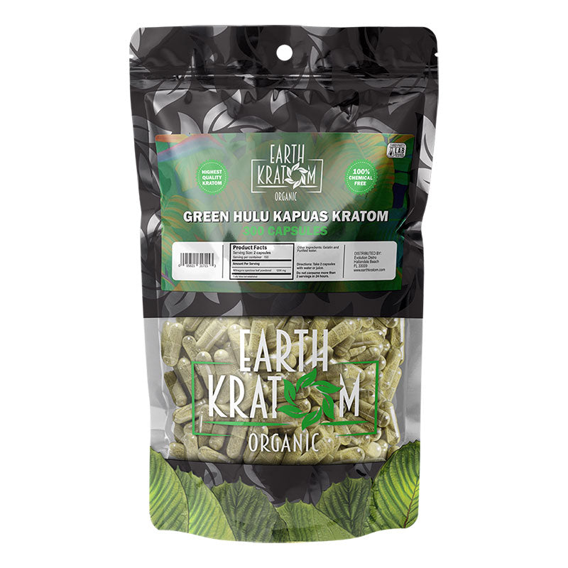 EARTH KRATOM 300 Capsules- GREEN HULU
