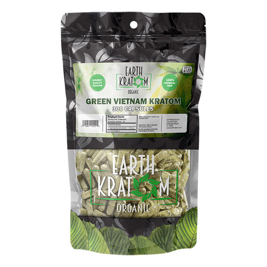 EARTH KRATOM 300 Capsules- GREEN VIETNAM