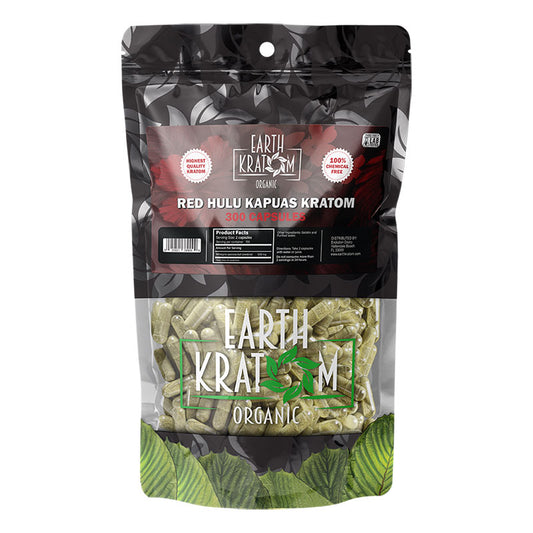 EARTH KRATOM 300 Capsules- RED HULU
