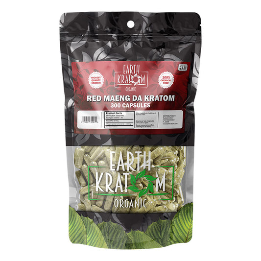 EARTH KRATOM 300 Capsules- RED MAENG DA