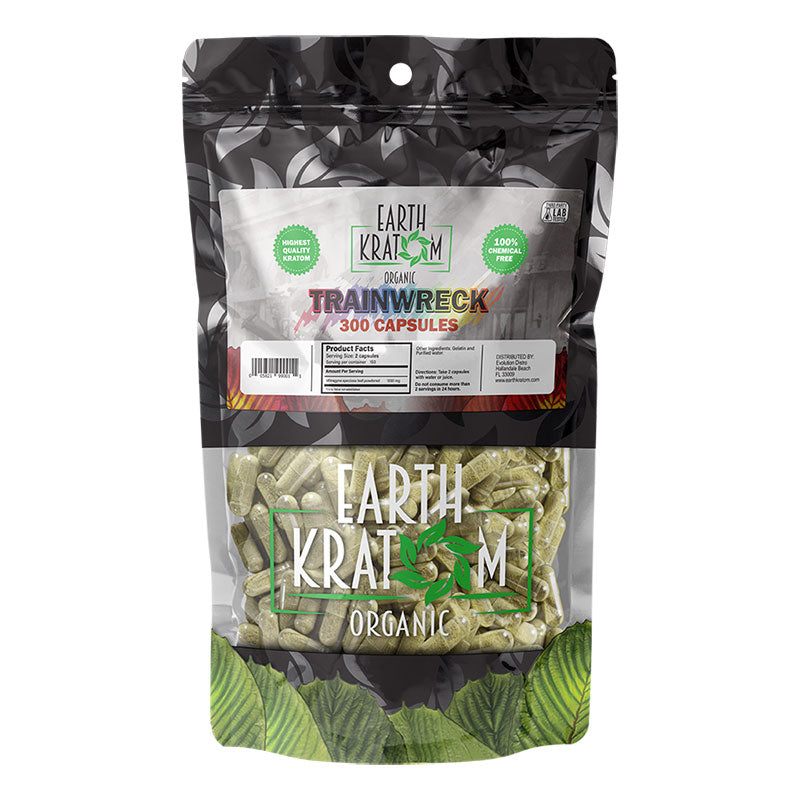 EARTH KRATOM 300 Capsules- TRAINWRECK