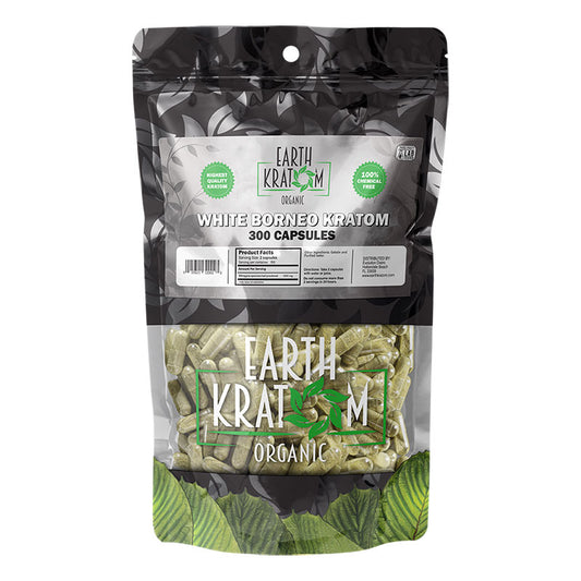 EARTH KRATOM 300 Capsules- WHITE BORNEO