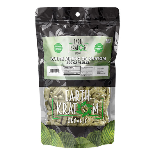 EARTH KRATOM 300 Capsules- WHITE MAENG DA
