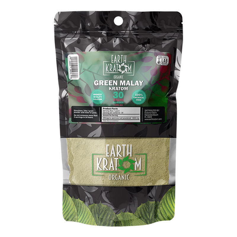 EARTH KRATOM 30 Gram Powder - GREEN MALAY