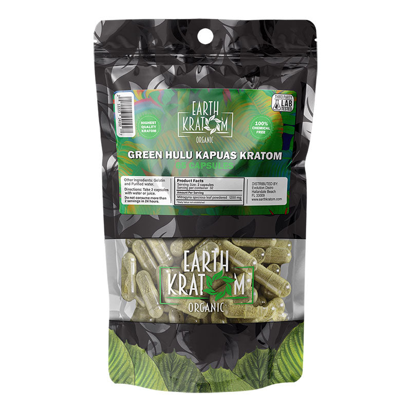 EARTH KRATOM 65 Capsules- GREEN HULU