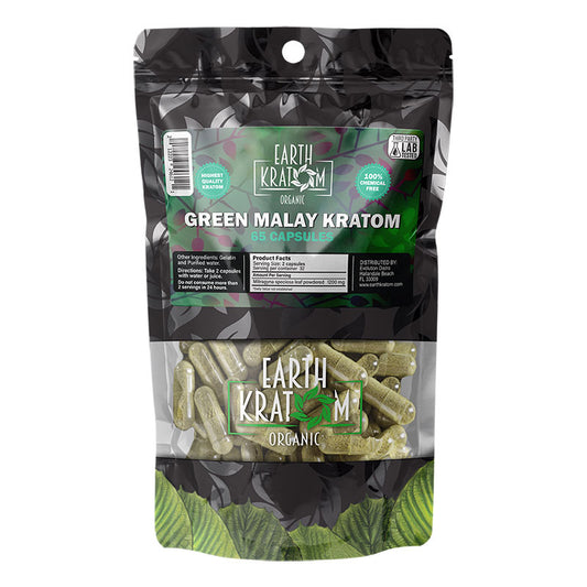 EARTH KRATOM 65 Capsules- GREEN MALAY