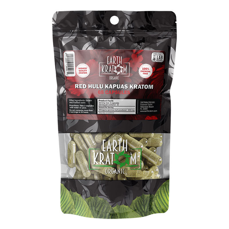 EARTH KRATOM 65 Capsules- RED HULU