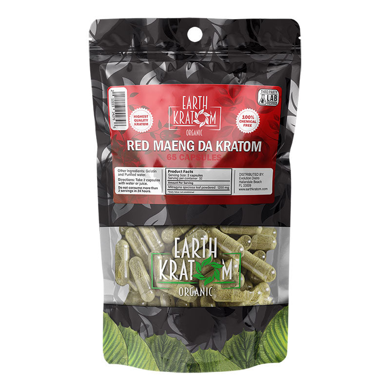 EARTH KRATOM 65 Capsules- RED MAENG DA