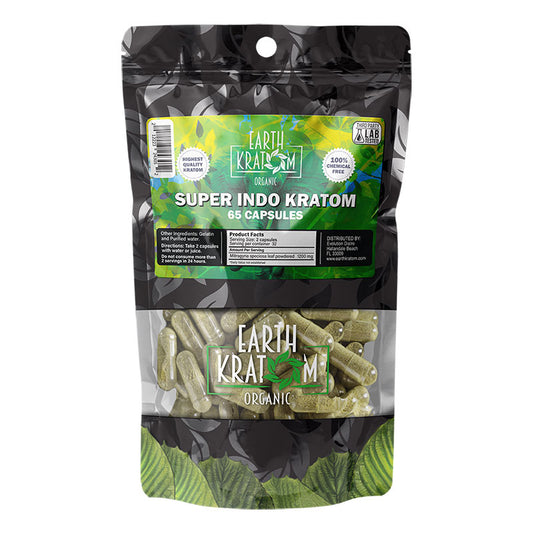 EARTH KRATOM 65 Capsules- SUPER INDO