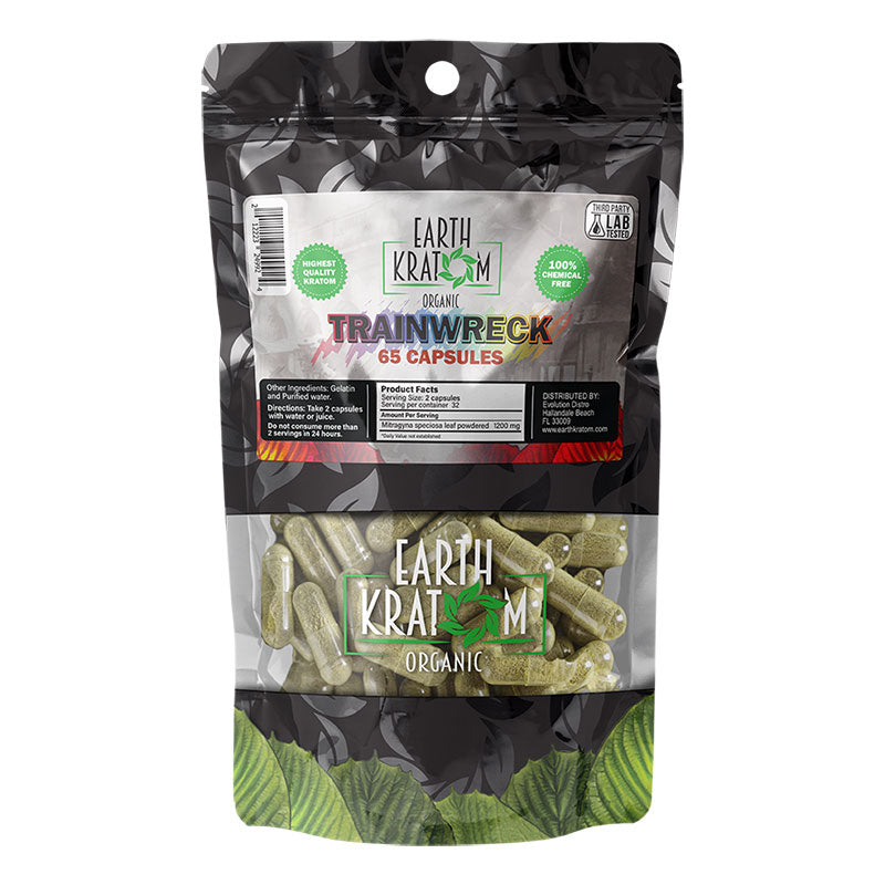 EARTH KRATOM 65 Capsules- TRAINWRECK