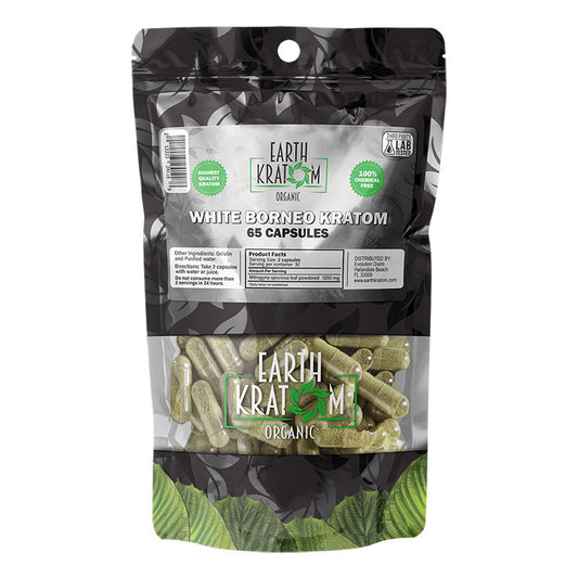 EARTH KRATOM 65 Capsules- WHITE BORNEO