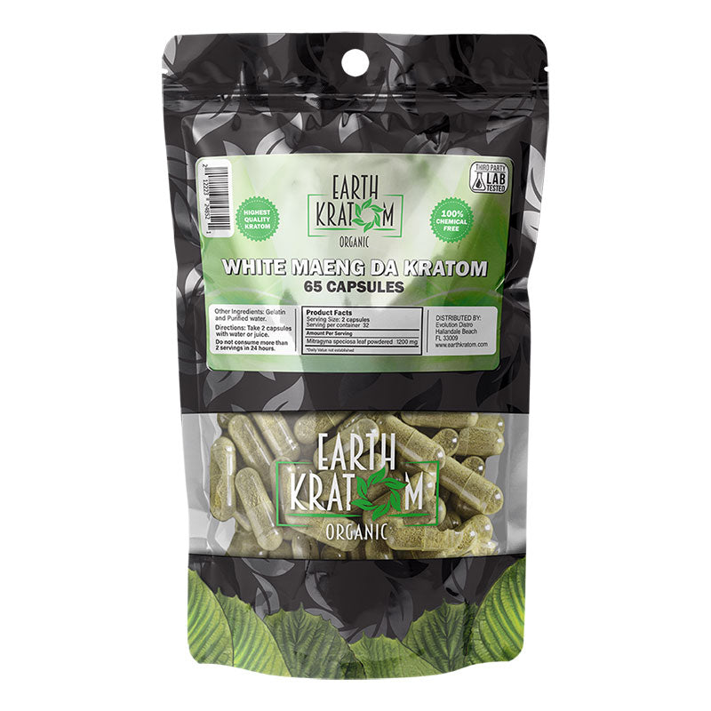 EARTH KRATOM 65 Capsules- WHITE MAENG DA