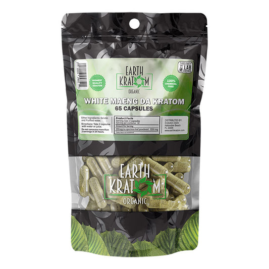 EARTH KRATOM 65 Capsules- WHITE MAENG DA