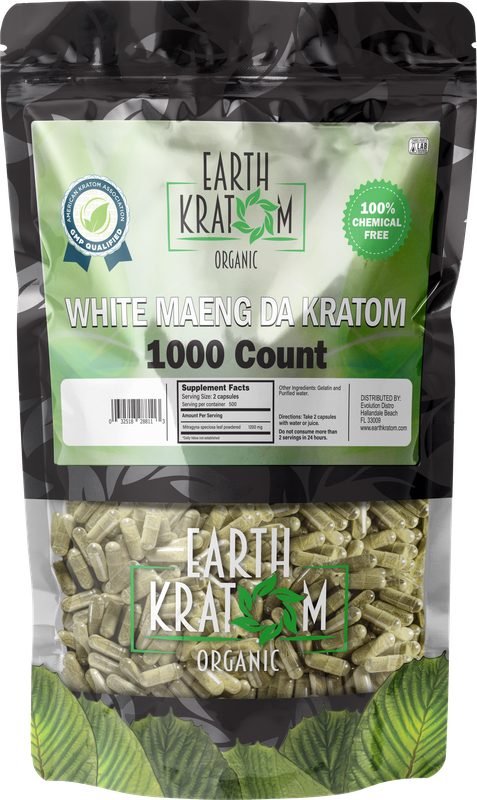 EARTH KRATOM 1000 Capsules- WHITE MAENG DA